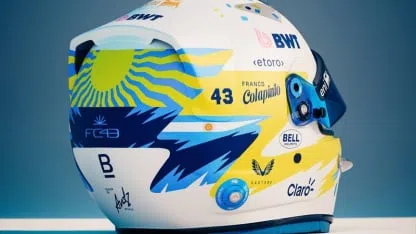 Los detalles del nuevo casco de Colapinto Los detalles del nuevo casco de Colapinto