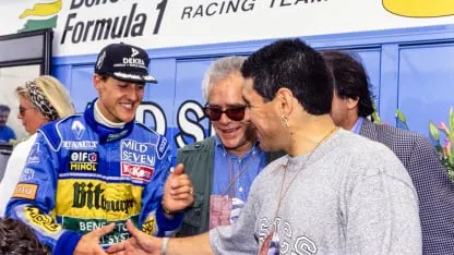 El hist&oacute;rico encuentro entre Diego Maradona, Michael Schumacher y Niki Lauda en M&oacute;naco