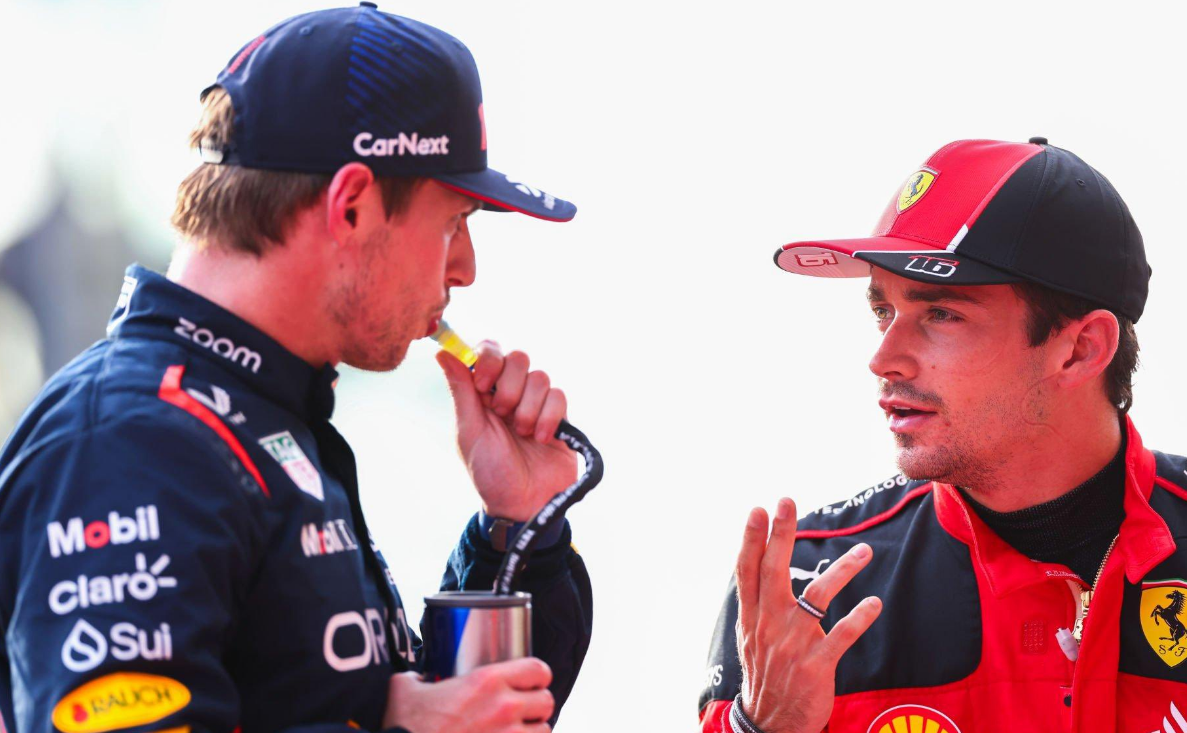 F1: el llamativo gesto que le hizo Leclerc a Verstappen tras la áspera largada en el Sprint F1: el llamativo gesto que le hizo Leclerc a Verstappen tras la áspera largada en el Sprint