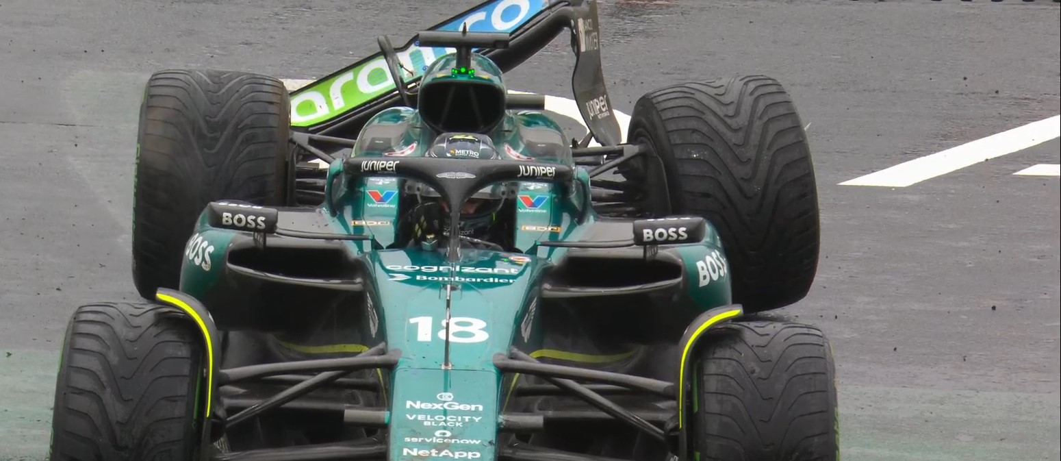 F1: el fortísimo accidente de Stroll que causó la bandera roja en la Qualy del GP de Brasil F1: el fortísimo accidente de Stroll que causó la bandera roja en la Qualy del GP de Brasil