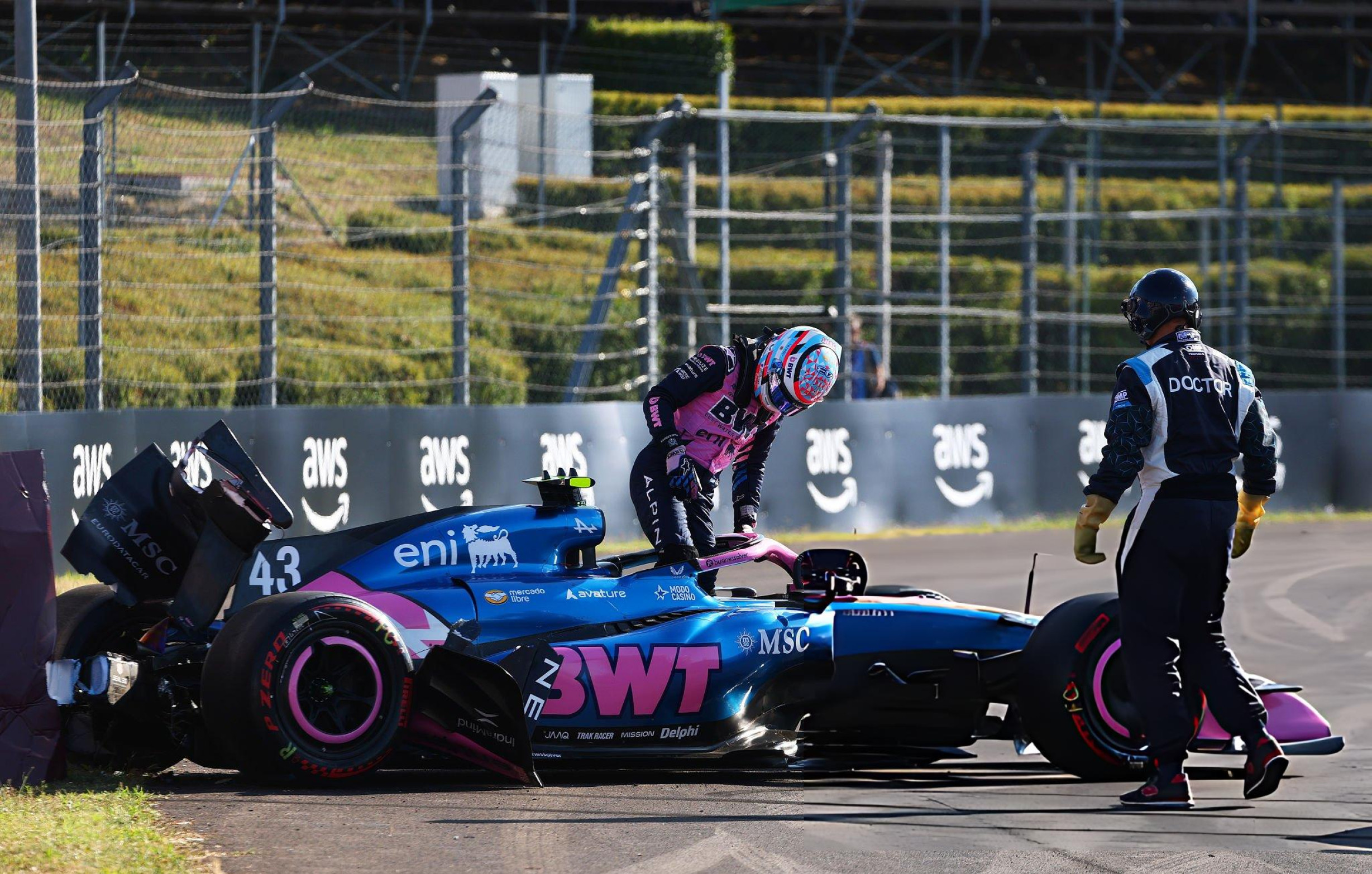 F1: la reacci&oacute;n de Gasly al accidente de Colapinto en la segunda pr&aacute;ctica de Hungr&iacute;a