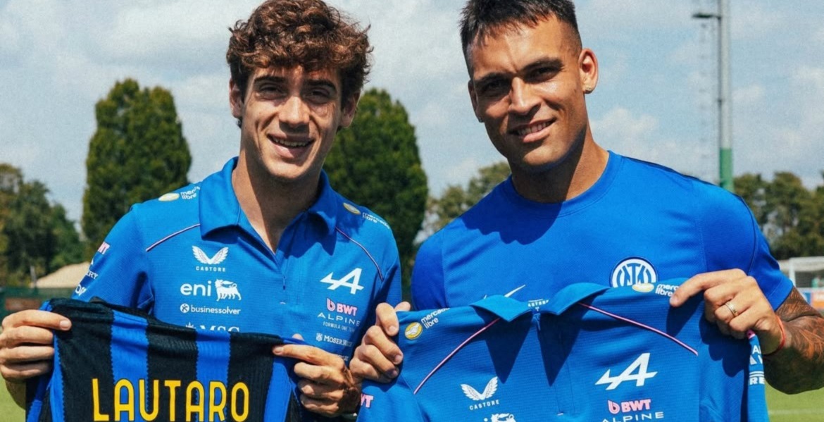F1: "Un orgullo conocerte, Toro", la postal de Franco Colapinto junto a Lautaro Mart&iacute;nez en Italia