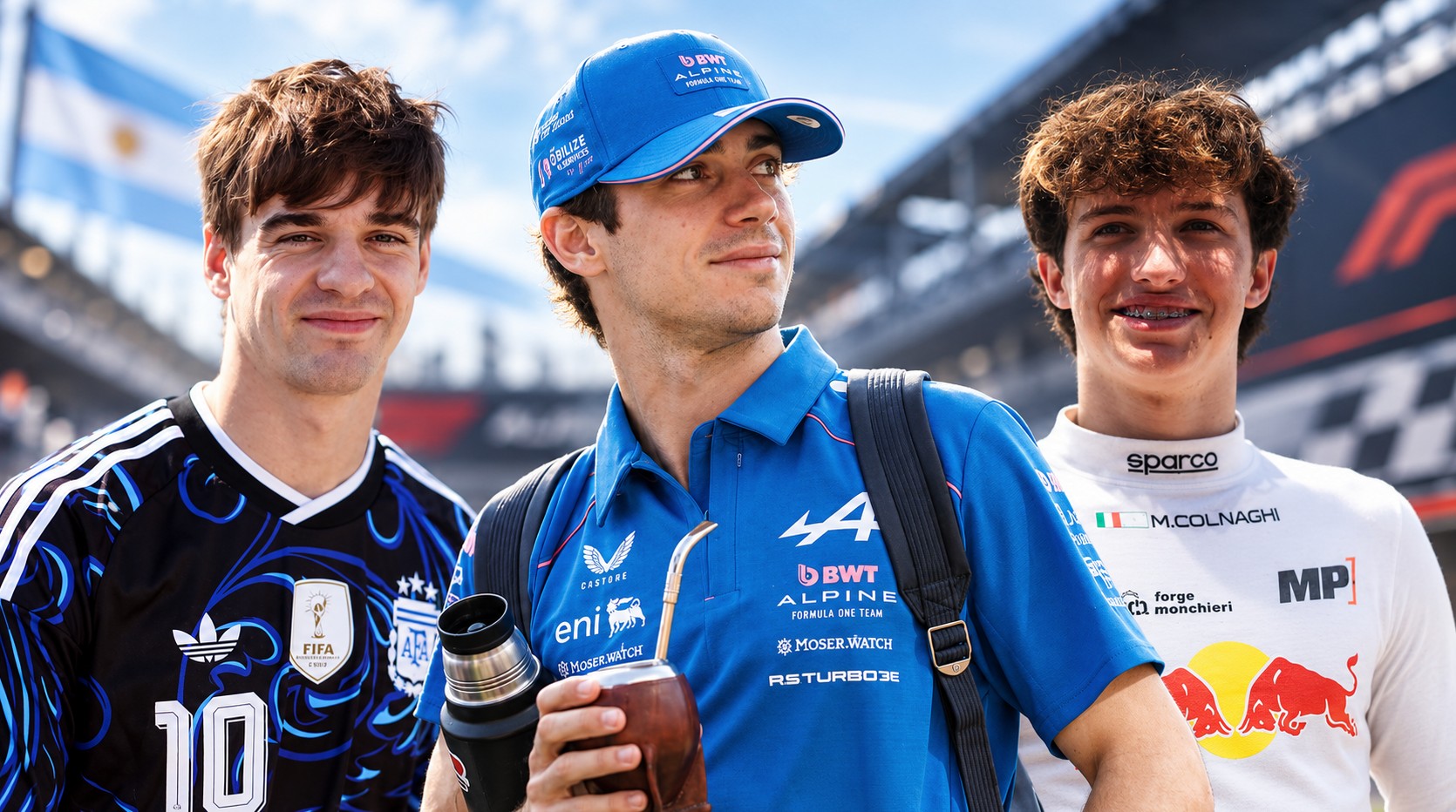 Colapinto, Varrone y Colnaghi juntos por primera vez antes del GP de Madrid