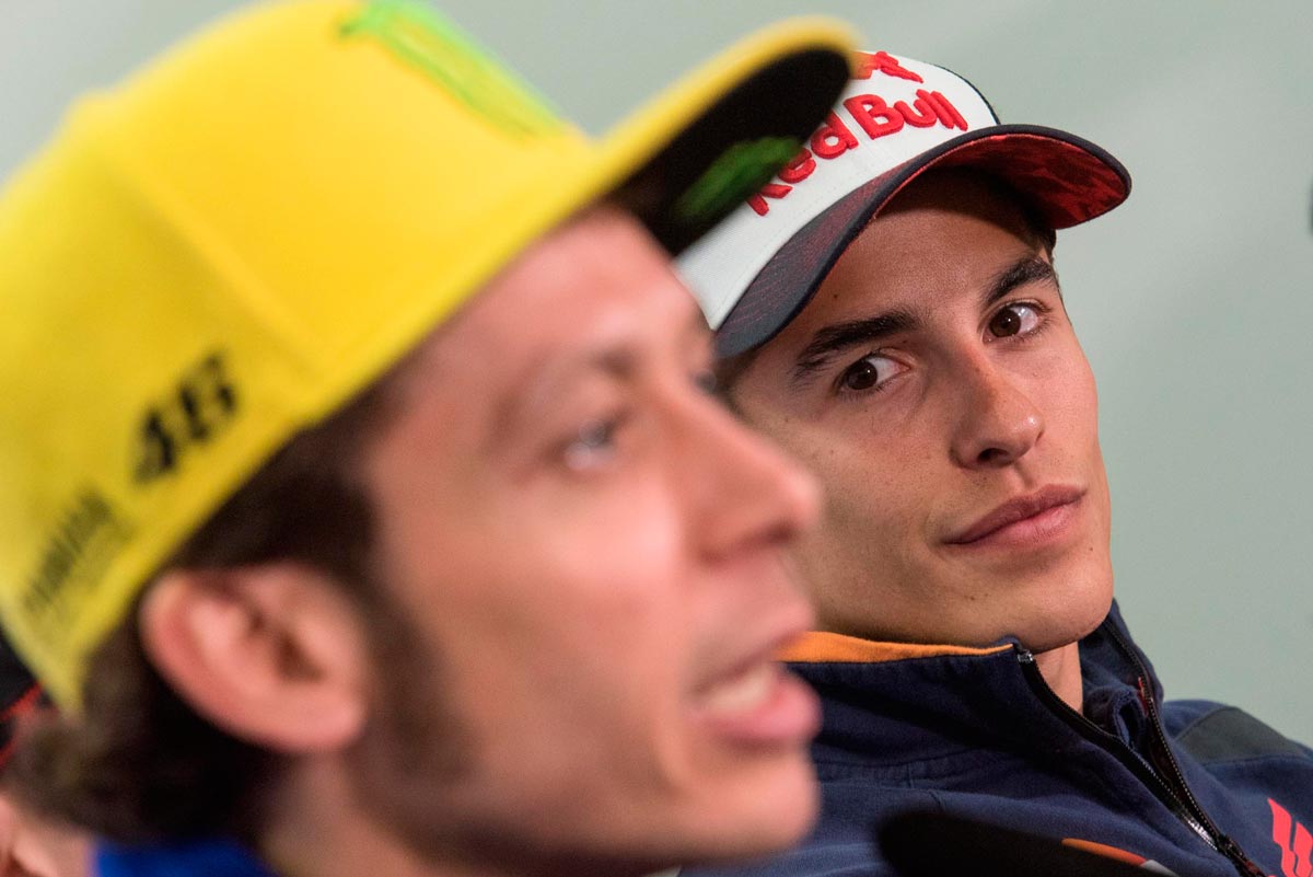 Volvió el cruce entre Rossi y Márquez Volvió el cruce entre Rossi y Márquez
